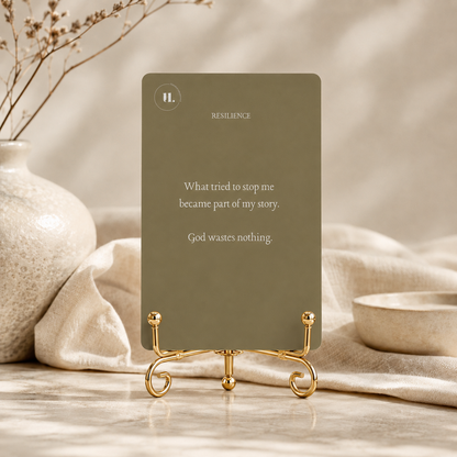 Single Courage Series affirmation card displayed on the Signature Gold Stand.